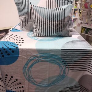 3 részes flanel ágynemű garnitúra - kék körös